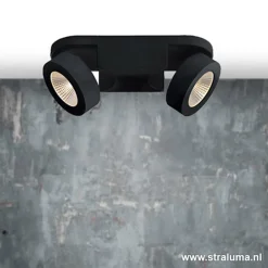 Straluma Plafondspot Montreal 2L balk zwart 3000><noscript><img width=