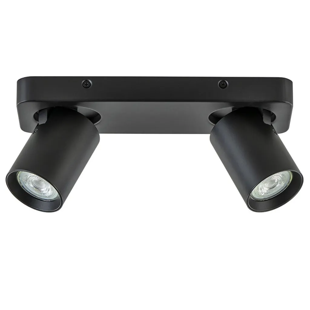 Straluma Plafondspot Oliver 2L zwart balk+tubes> Opbouwspots|Keukenverlichting