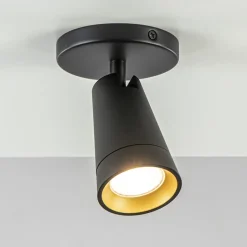 Straluma Plafondspot Petunia enkel zwart/goud> Opbouwspots|Halverlichting