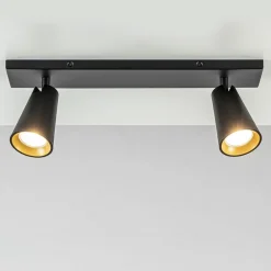 Straluma Plafondspot Petunia 2L balk zwart/goud> Opbouwspots|Keukenverlichting