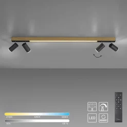 Straluma Plafondspot Pure Lines antraciet/hout cct> Plafondlampen|Opbouwspots