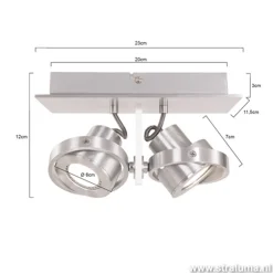 Straluma Plafondspot Quatro 2L alu led incl.gu10><noscript><img width=
