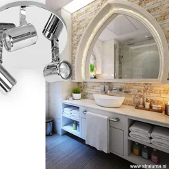 Straluma Plafondspot Rain 3l rond chroom IP44><noscript><img width=