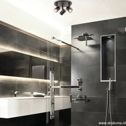 Straluma Plafondspot Rain 3L rond zwart IP44><noscript><img width=