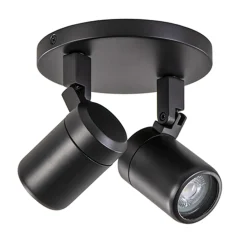 Straluma Plafondspot Rain 2L rond zwart IP44> Wandlampen|Opbouwspots