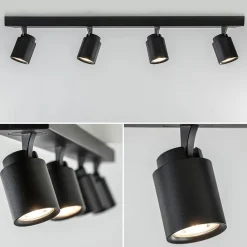 Straluma Plafondspot Razza 4L balk zwart gu10><noscript><img width=