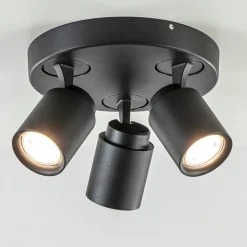 Straluma Plafondspot Razza 3l rond zwart gu10> Opbouwspots|Woonkamerlampen