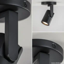 Straluma Plafondspot rond enkel zwart ex.gu10><noscript><img width=