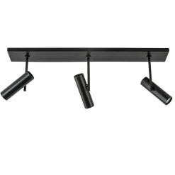 Straluma Plafondspot Trend 3L balk zwart gu10mini> Plafondlampen|Opbouwspots