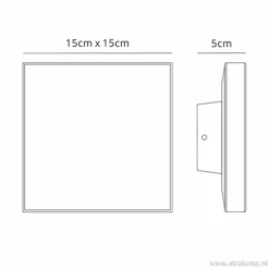 Straluma Plafond/wandlamp square antraciet><noscript><img width=