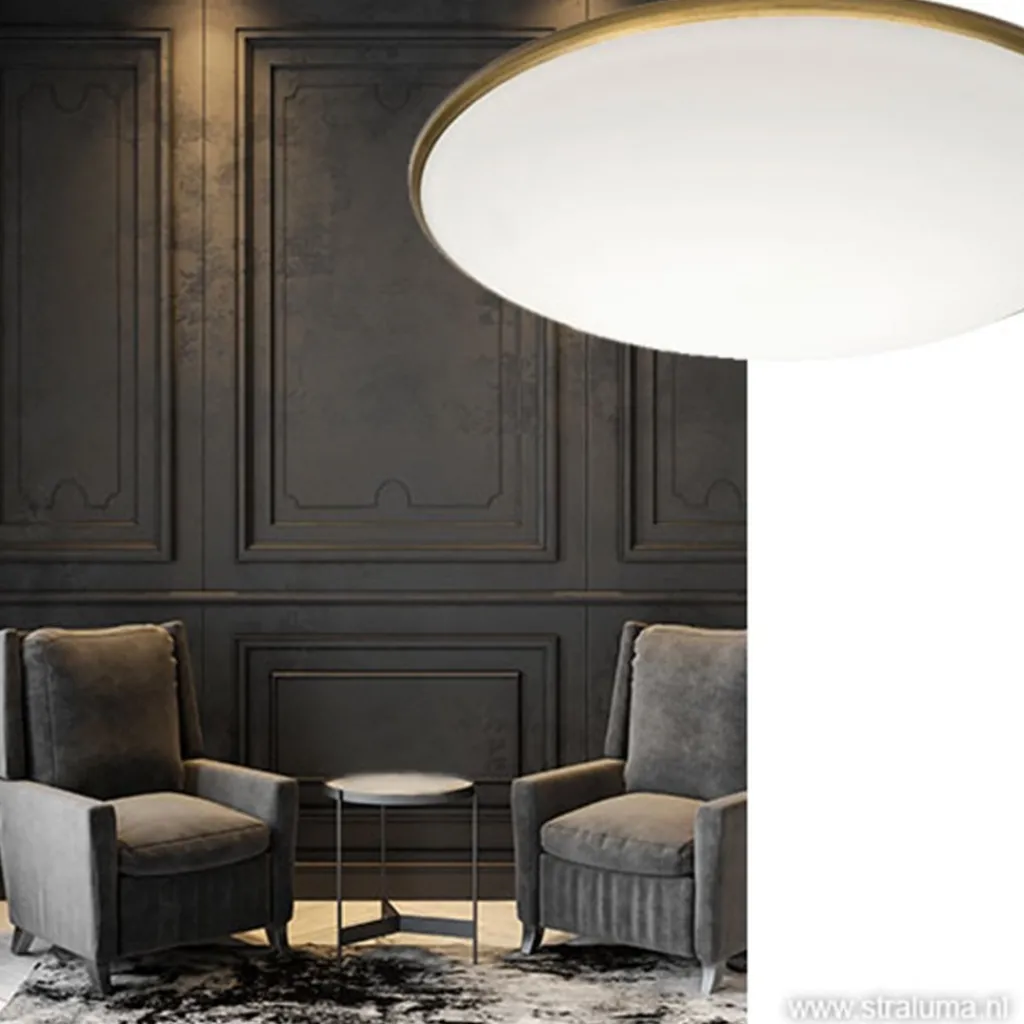 Straluma Plafonnière Art rond brons 35 cm> Plafonnières|Woonkamerlampen