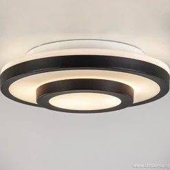 Straluma Plafonnière Master 435 zwart/glas IP44> Plafonnières|Slaapkamerlampen