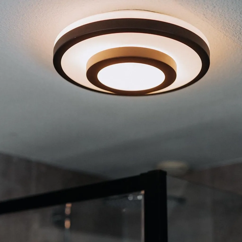 Straluma Plafonnière Master 435 zwart/glas IP44> Plafonnières|Slaapkamerlampen