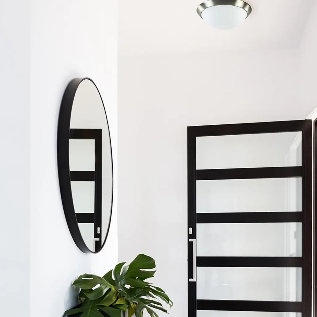 Straluma Plafonnière modern met staal en glas> Plafonnières|Woonkamerlampen