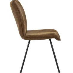 Straluma PU lederen eetkamerstoel camel met smalle zwarte pootjes><noscript><img width=