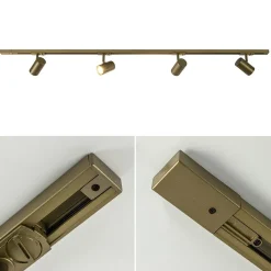 Straluma Railsysteem set 1,5 m met 4 GU10 spots brons><noscript><img width=