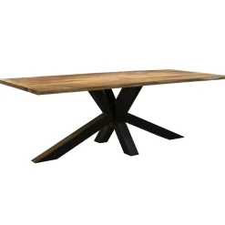 Straluma Rechthoekige eettafel mango hout met kruispoot> Eettafels