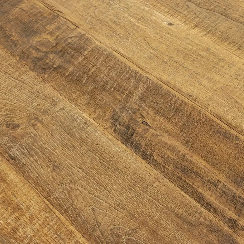 Straluma Rechthoekige eettafel oud teak hout met zwart metalen poot> Eettafels