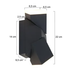 Straluma Rechthoekige LED buitenlamp verstelbaar zwart aluminium><noscript><img width=