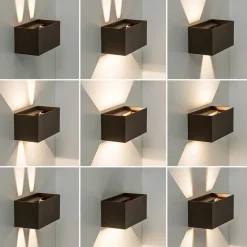 Straluma Rechthoekige LED buitenlamp aluminium bruin><noscript><img width=