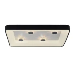 Straluma Rechthoekige LED plafondlamp zwart met kristaleffect> Plafondlampen|Wandlampen