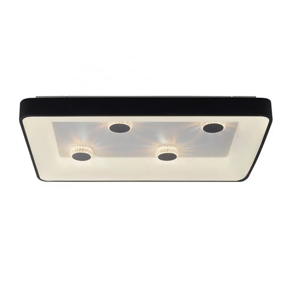 Straluma Rechthoekige LED plafondlamp zwart met kristaleffect> Plafondlampen|Wandlampen