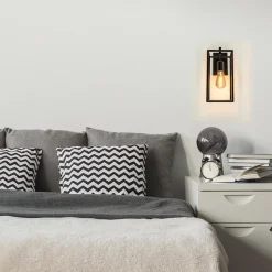 Straluma Rechthoekige wandlamp mat zwart frame><noscript><img width=