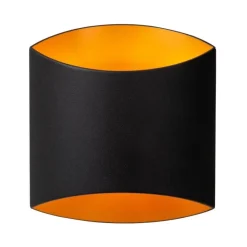 Straluma Rechthoekige wandlamp mat zwart met goud><noscript><img width=