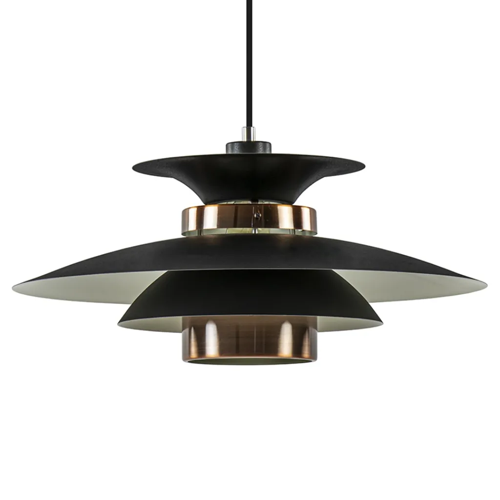 Straluma Retro hanglamp zwart met koper 50 cm> Hanglampen|Eettafellampen