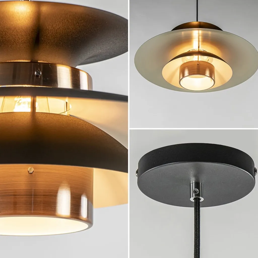 Straluma Retro hanglamp zwart met koper 50 cm> Hanglampen|Eettafellampen