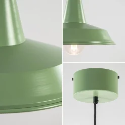 Straluma Retro metalen hanglamp groen met wit><noscript><img width=