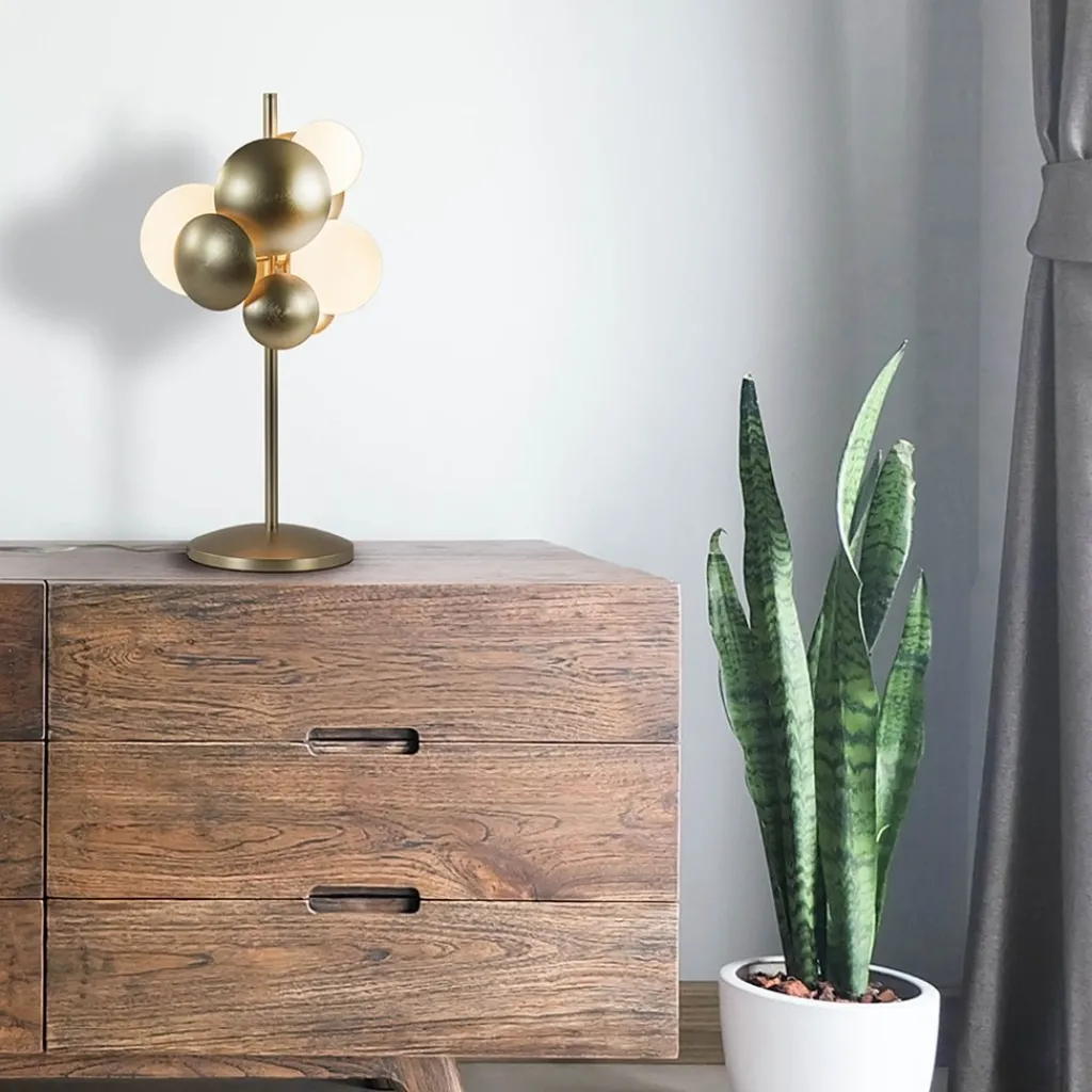 Straluma Retro tafellamp goud met wit glas> Tafellampen|Design Verlichting