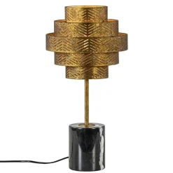 Straluma Robuuste tafelamp brons met zwart marmeren voet> Tafellampen|Decoratieve Verlichting