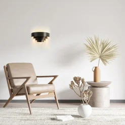 Straluma Robuuste wandlamp zwarte ringen><noscript><img width=