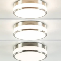 Straluma Ronde badkamer plafonnière nikkel met opaal glas> Plafondlampen|Plafonnières