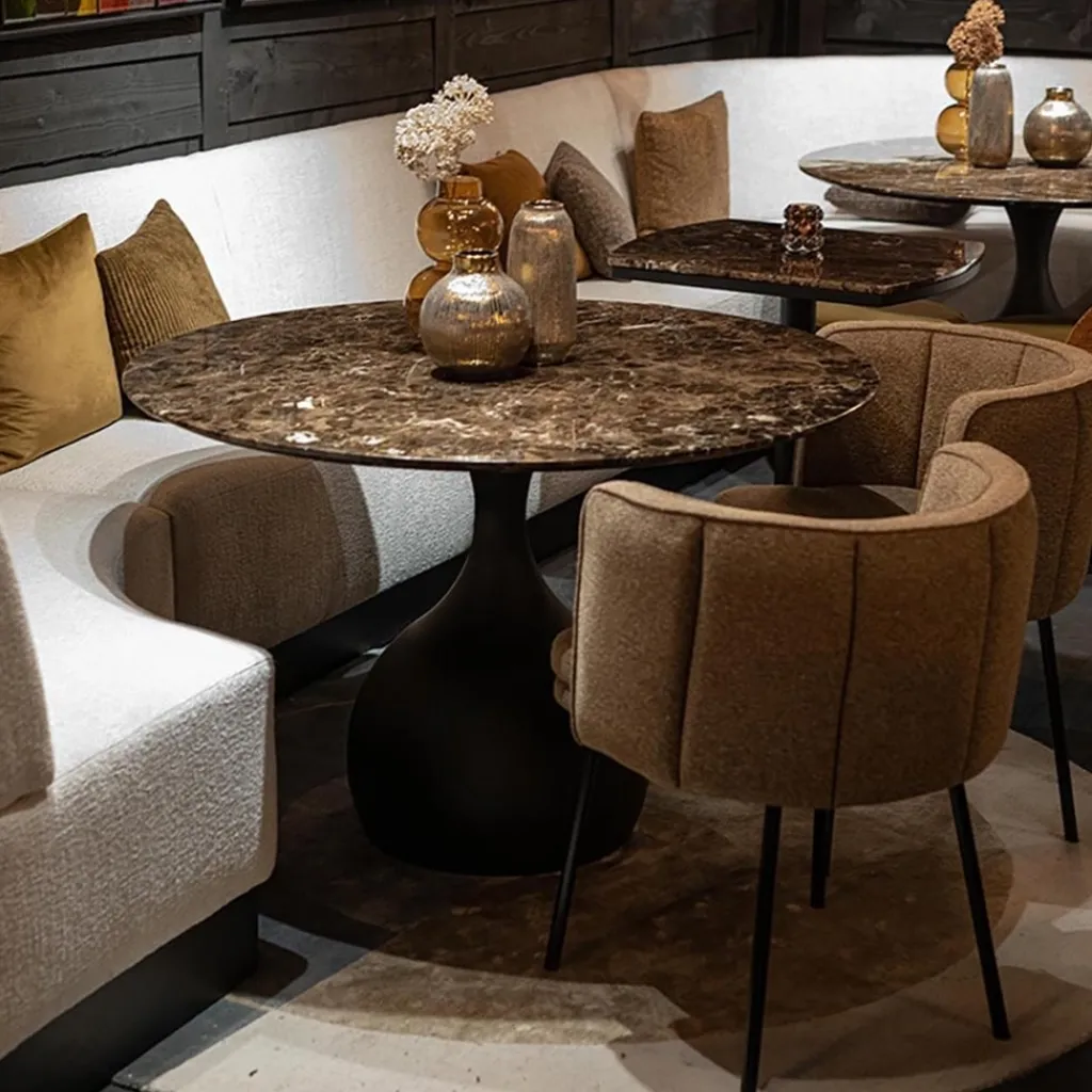 Straluma Ronde eetkamertafel bruin marmer Ø120 cm> Eettafels