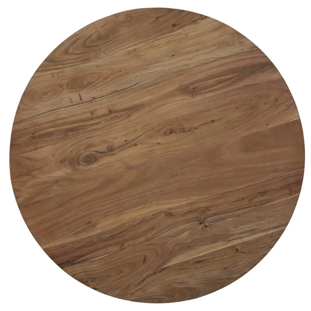 Straluma Ronde eettafel acacia hout met zwarte poot Bicoca> Light and Living|Eettafels