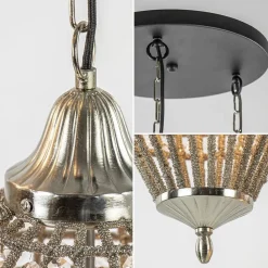 Straluma Ronde 3-lichts hanglamp Charlene nikkel/kristal><noscript><img width=