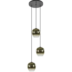Straluma Ronde 3-lichts hanglamp golden gradient met zwart> Eettafellampen|Keukenverlichting