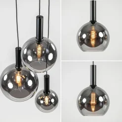 Straluma Ronde 3-lichts hanglamp met diverse smoke glazen kappen><noscript><img width=