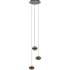 Straluma Ronde 3-lichts hanglamp zwart/champagne LED> Hanglampen|Eettafellampen