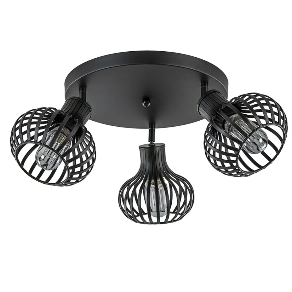 Straluma Ronde 3-lichts plafondlamp met verstelbare kappen> Draadlampen|Slaapkamerlampen