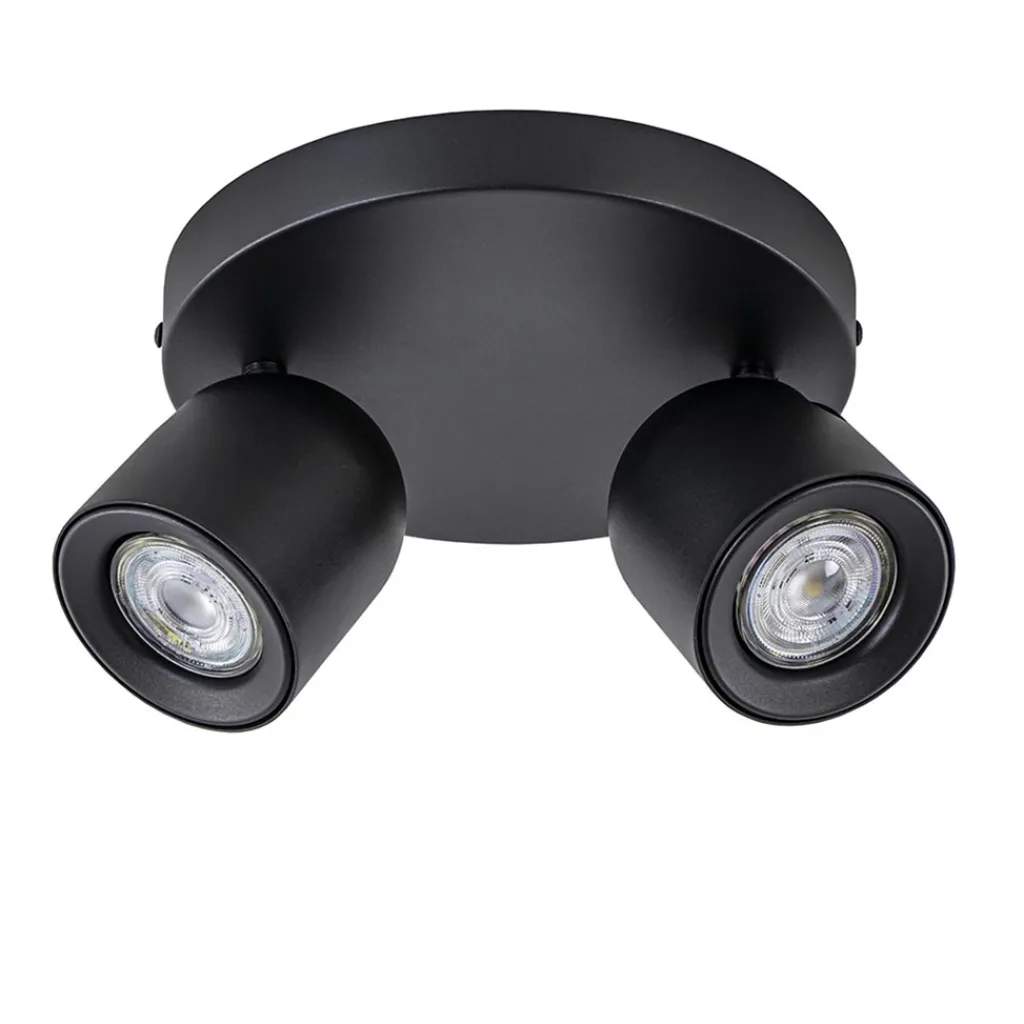 Straluma Ronde opbouwspot 2-lichts zwart GU10> Opbouwspots|Woonkamerlampen
