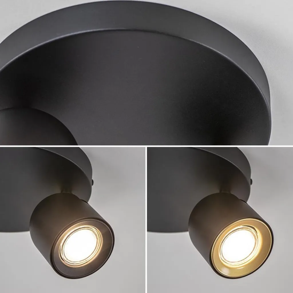 Straluma Ronde opbouwspot 2-lichts zwart GU10> Opbouwspots|Woonkamerlampen