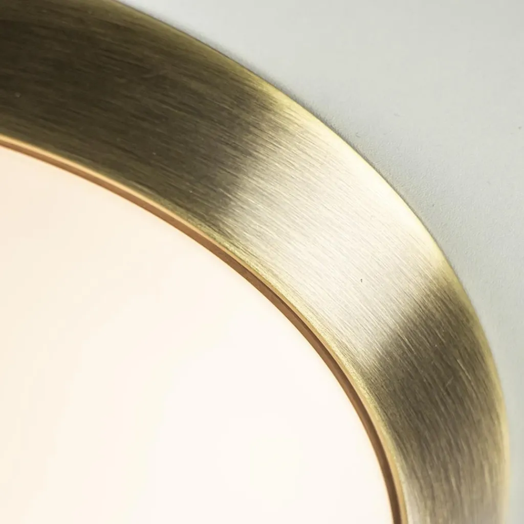 Straluma Ronde plafondlamp brons met wit glazen kap> Plafonnières|Keukenverlichting