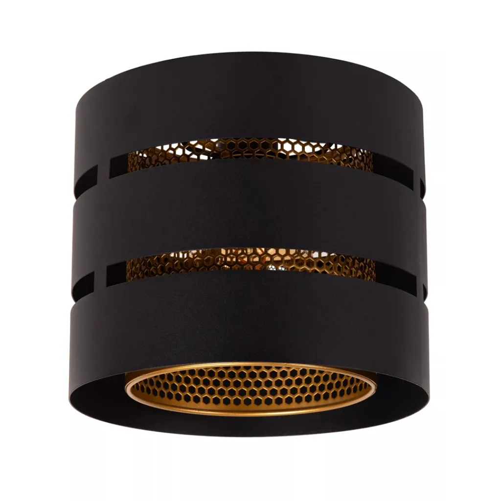 Straluma Ronde plafondlamp zwart metaal met goud> Plafondlampen|Industriële Verlichting