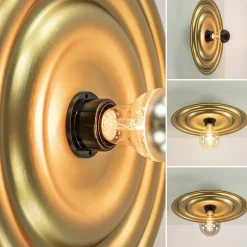Straluma Ronde wand/plafondlamp gouden schaal><noscript><img width=