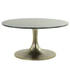 Straluma Salontafel Rickerd groen marmer met antiek bronzen poot> Light and Living|Salontafels