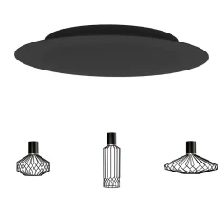 Straluma Samengestelde 6-lichts hanglamp spin met zwarte kappen> Eettafellampen|Keukenverlichting