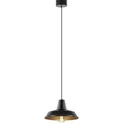 Straluma Scandinavische hanglamp zwart met goud 36 cm> Tienerkamerlampen|Kinderkamerverlichting